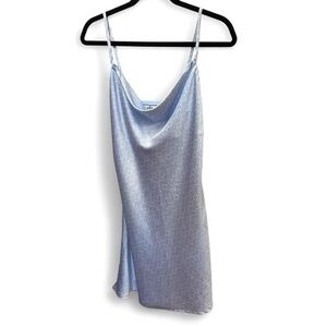 Hollister - Y2K Baby Blue Floral Spaghetti Strap Slip Mini Dress Size Medium